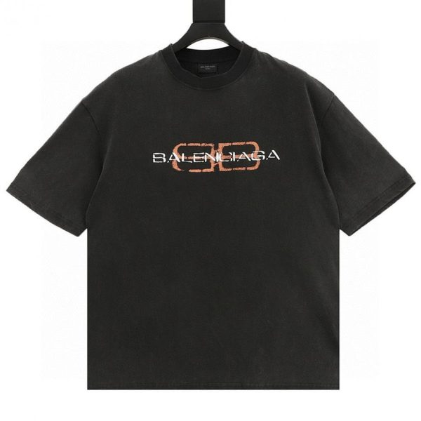 designer,replica,clothing,fake,1:1,lv,luxury,high quality Balenciaga Double B Lock Print Letter T-Shirt (CB8D)
