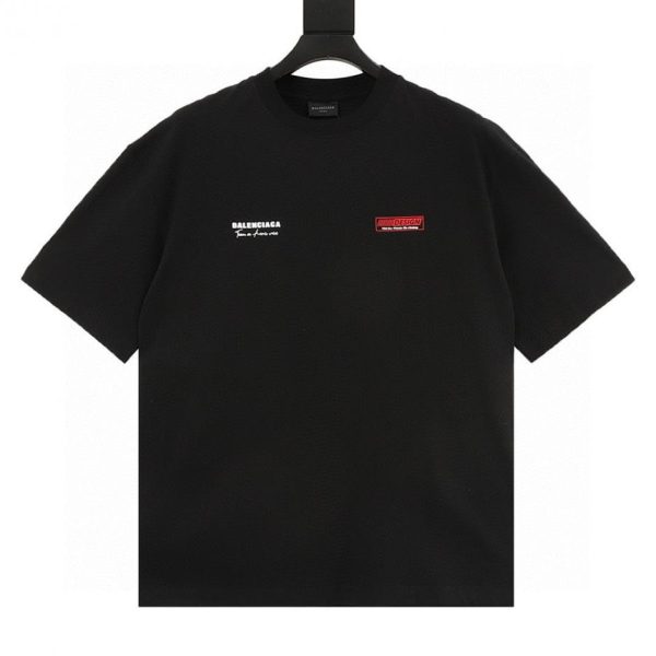 designer,replica,clothing,fake,1:1,lv,luxury,high quality Balenciaga Signature Letter Print T-Shirt (5DE7)
