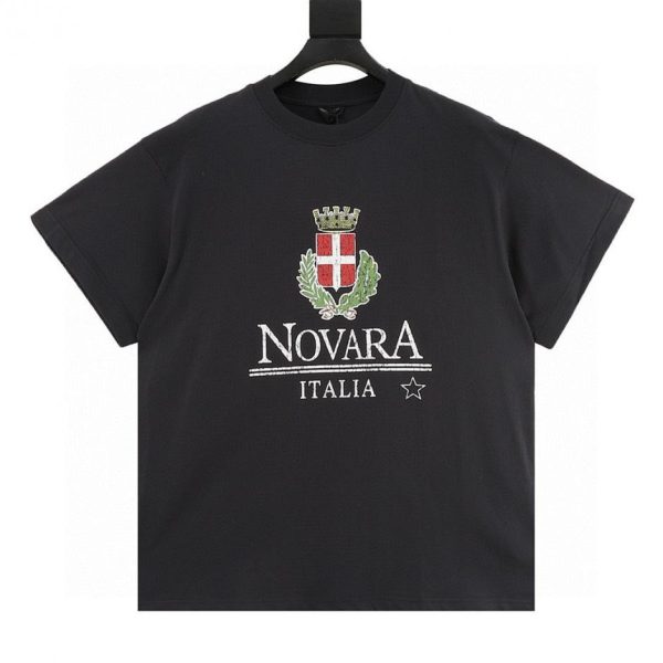 designer,replica,clothing,fake,1:1,lv,luxury,high quality BALENCIAGA NOVARA Distressed Print Short-Sleeve T-Shirt (104C)