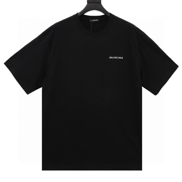 designer,replica,clothing,fake,1:1,lv,luxury,high quality BALENCIAGA Crew Neck Short-Sleeve T-Shirt with Front and Back Letter Print (F405)