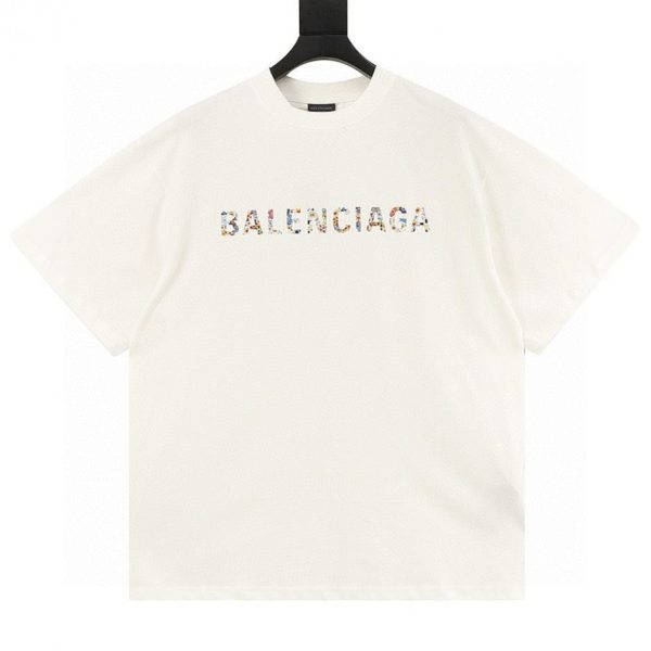 designer,replica,clothing,fake,1:1,lv,luxury,high quality BALENCIAGA Sunflower Textured Seam-Fit Short-Sleeve T-Shirt (E051)