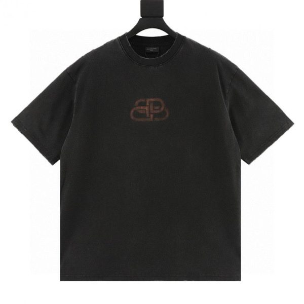 designer,replica,clothing,fake,1:1,lv,luxury,high quality Balenciga Heavyweight Snowflake Ripped Lock Print Short-Sleeve T-Shirt (1254)