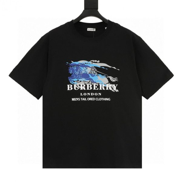 designer,replica,clothing,fake,1:1,lv,luxury,high quality BURBERRY Double-Edge Horse Print Short-Sleeve T-Shirt (EF85)