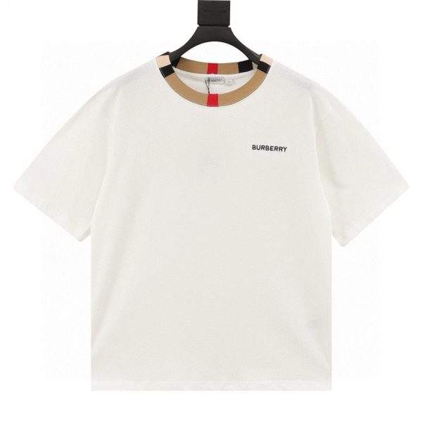 designer,replica,clothing,fake,1:1,lv,luxury,high quality BURBERRY Crew Neck Short Sleeve T-Shirt with Collar Panel Design (2E5E)