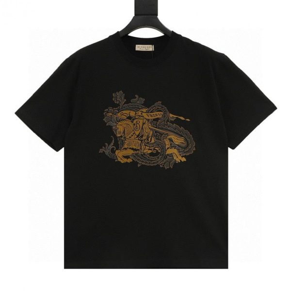 designer,replica,clothing,fake,1:1,lv,luxury,high quality BURBERRY War Horse Rider Flocked Print Short-Sleeve T-Shirt (A7DD)