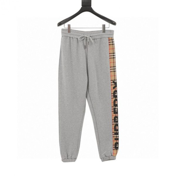 designer,replica,clothing,fake,1:1,lv,luxury,high quality BURBERRY checkered trousers with side-sealed logo lettering (05D6)