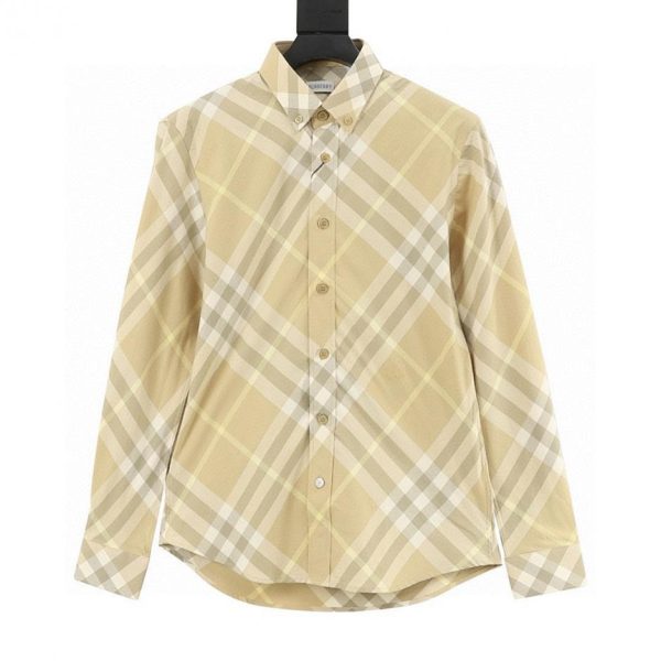 designer,replica,clothing,fake,1:1,lv,luxury,high quality BURBERRY Twill Cotton Long-Sleeve Shirt (02A7)