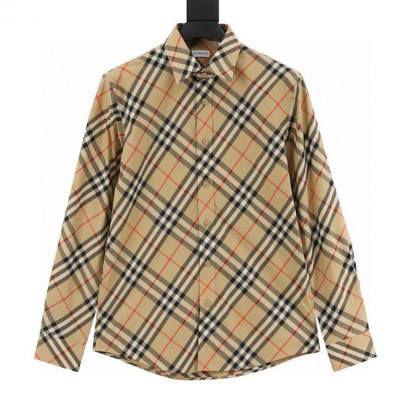 designer,replica,clothing,fake,1:1,lv,luxury,high quality BURBERRY Twill Cotton Long-Sleeve Shirt (2142)