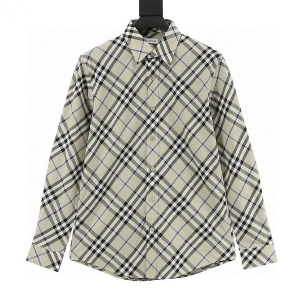 designer,replica,clothing,fake,1:1,lv,luxury,high quality BURBERRY Twill Cotton Long-Sleeve Shirt (EA7F)
