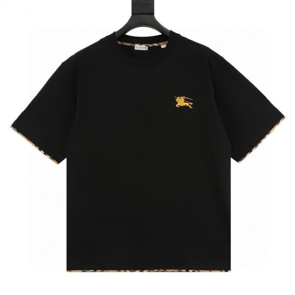 designer,replica,clothing,fake,1:1,lv,luxury,high quality BURBERRY Check Trim Equestrian Embroidery Short-Sleeve T-Shirt (D171)