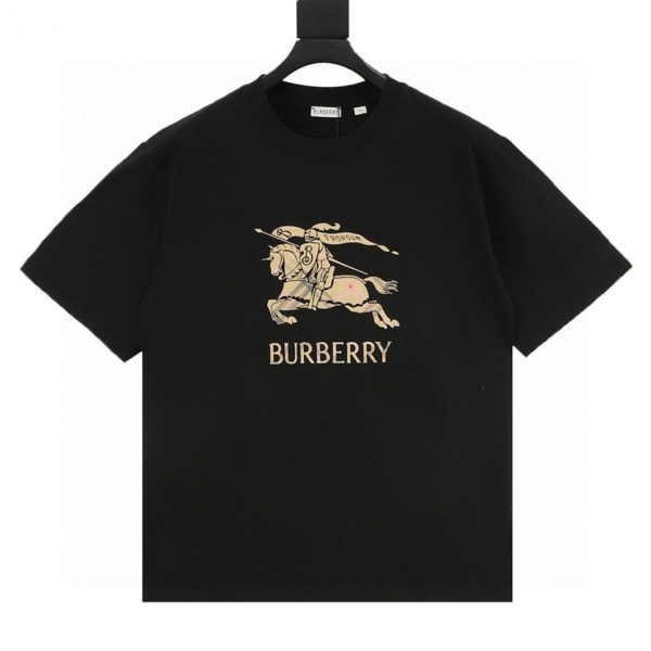 designer,replica,clothing,fake,1:1,lv,luxury,high quality BURBERRY Gradient Check Horse and Knight Logo Print Short-Sleeve T-Shirt (1763)