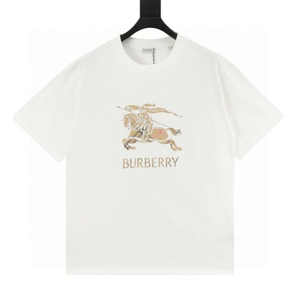 designer,replica,clothing,fake,1:1,lv,luxury,high quality BURBERRY Gradient Check Horse Rider Logo Print Short-Sleeve T-Shirt (B4D3)
