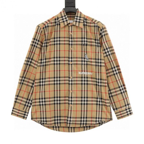 designer,replica,clothing,fake,1:1,lv,luxury,high quality BURBERRY Unicorn Embroidered Logo Long-Sleeve Shirt (D072)