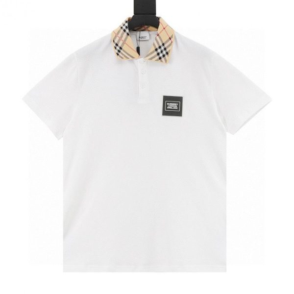 designer,replica,clothing,fake,1:1,lv,luxury,high quality BURBERRY Leather Logo Short-Sleeve Polo Shirt (0778)