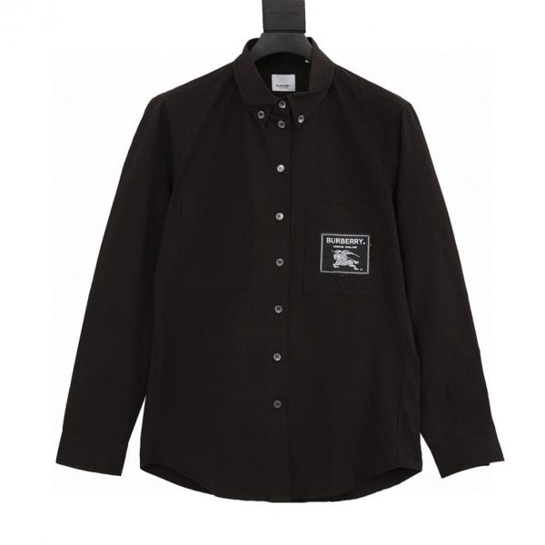 designer,replica,clothing,fake,1:1,lv,luxury,high quality BURBERRY long-sleeved shirt with horse patch on the chest (23E4)