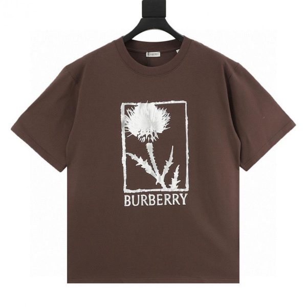 designer,replica,clothing,fake,1:1,lv,luxury,high quality BURBERRY Thistle Print Cotton Short-Sleeve T-Shirt (3865)