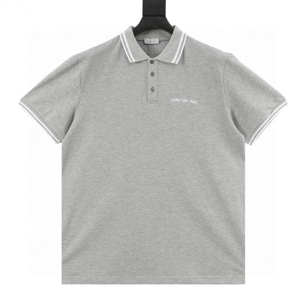 designer,replica,clothing,fake,1:1,lv,luxury,high quality DIOR short-sleeved polo shirt with embroidered cursive lettering (EB12)