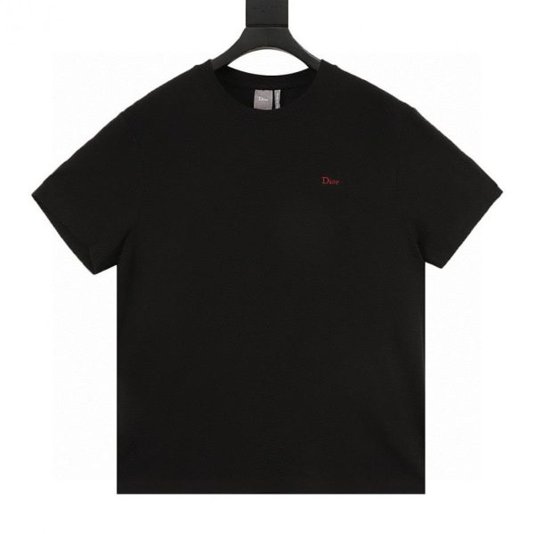 designer,replica,clothing,fake,1:1,lv,luxury,high quality DIOR Short-Sleeve T-Shirt with Embroidered Small Logo on the Chest (372A)