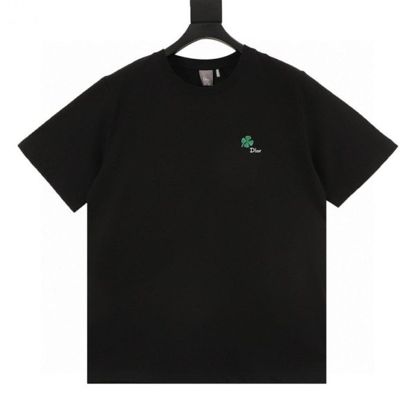 designer,replica,clothing,fake,1:1,lv,luxury,high quality DIOR Clover Embroidered Short-Sleeve T-Shirt (F825)