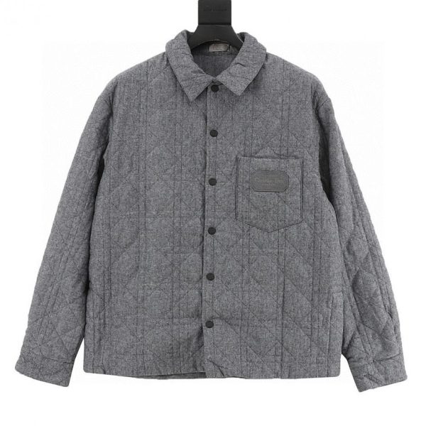 designer,replica,clothing,fake,1:1,lv,luxury,high quality DIOR leather patch quilted cotton jacket (6C9A)