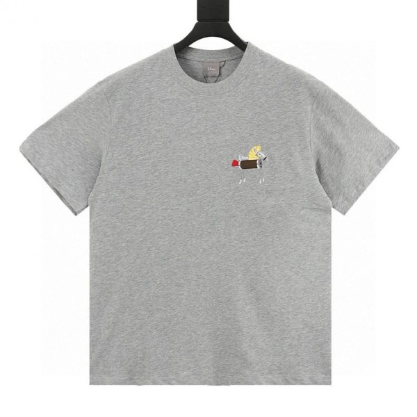 designer,replica,clothing,fake,1:1,lv,luxury,high quality DIOR Year of the Horse Embroidered Short-Sleeve T-Shirt (69E6)