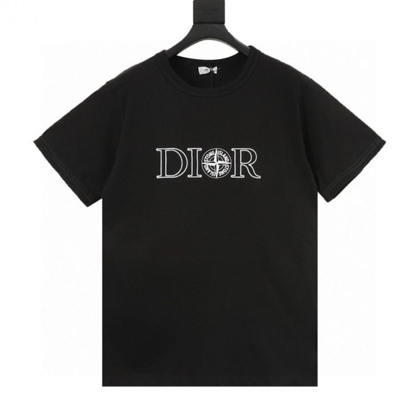 designer,replica,clothing,fake,1:1,lv,luxury,high quality DIOR Stone Island Collaboration Embroidered Short-Sleeve T-Shirt (0663)