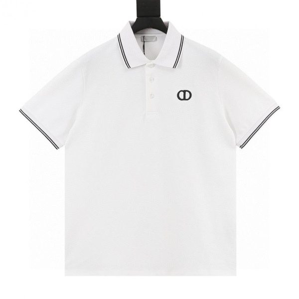designer,replica,clothing,fake,1:1,lv,luxury,high quality DIOR Color-blocked Trim CD Embroidered Short-Sleeve Polo Shirt (E4A0)