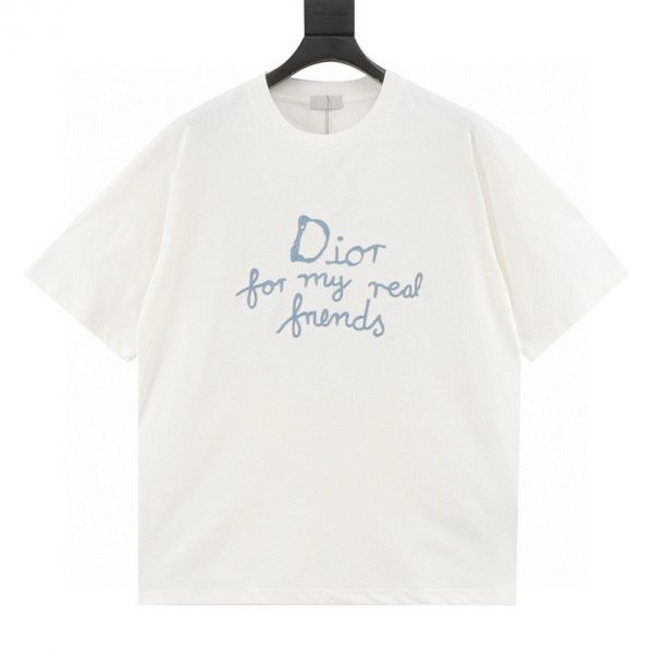 designer,replica,clothing,fake,1:1,lv,luxury,high quality DIOR and Hylton Nel Collaboration Slogan Embroidered Short-Sleeve T-Shirt (6AFB)