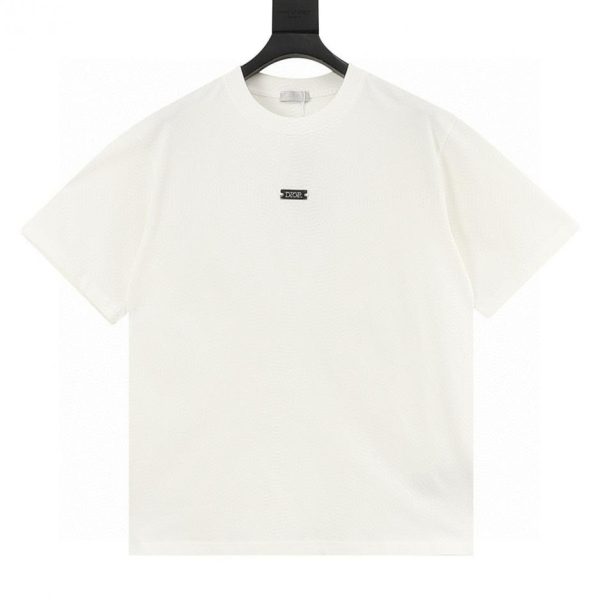 designer,replica,clothing,fake,1:1,lv,luxury,high quality DIOR short-sleeved shirt with metal logo on the chest (5702)