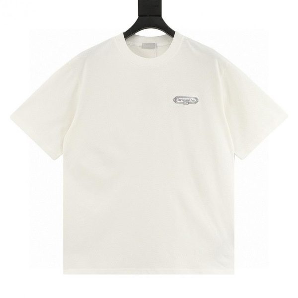 designer,replica,clothing,fake,1:1,lv,luxury,high quality DIOR logo badge short-sleeved T-shirt (1CB8)
