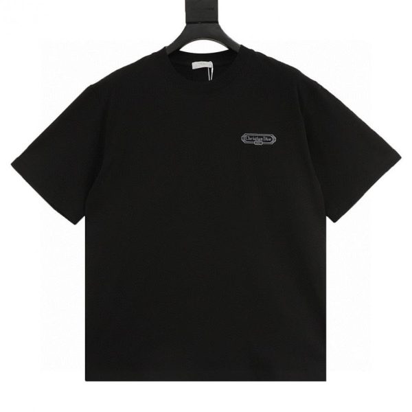 designer,replica,clothing,fake,1:1,lv,luxury,high quality DIOR logo badge short-sleeved T-shirt (AC84)