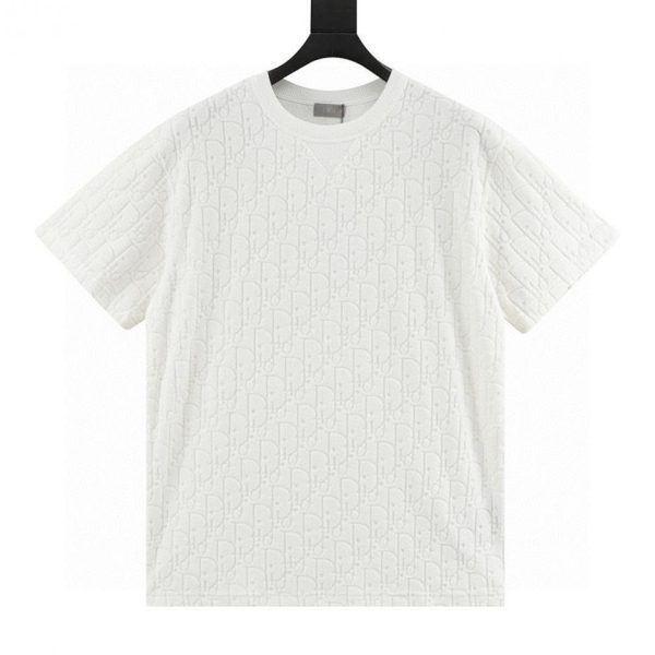 designer,replica,clothing,fake,1:1,lv,luxury,high quality DIOR Obliave Classic Jacquard All-over Letter Print Short-Sleeve T-Shirt (C11F)