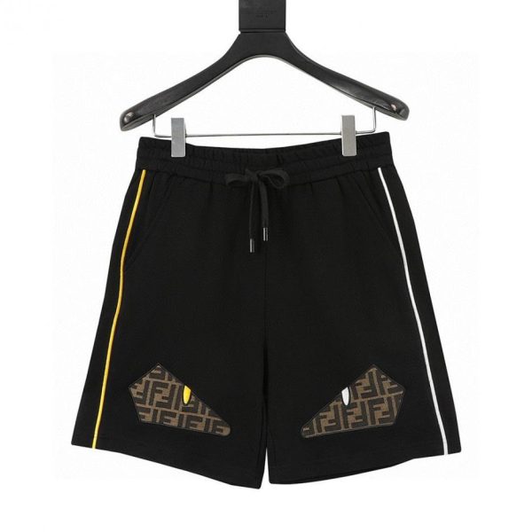 designer,replica,clothing,fake,1:1,lv,luxury,high quality FENDI Monster Eyes Embroidered Shorts (0C2C)