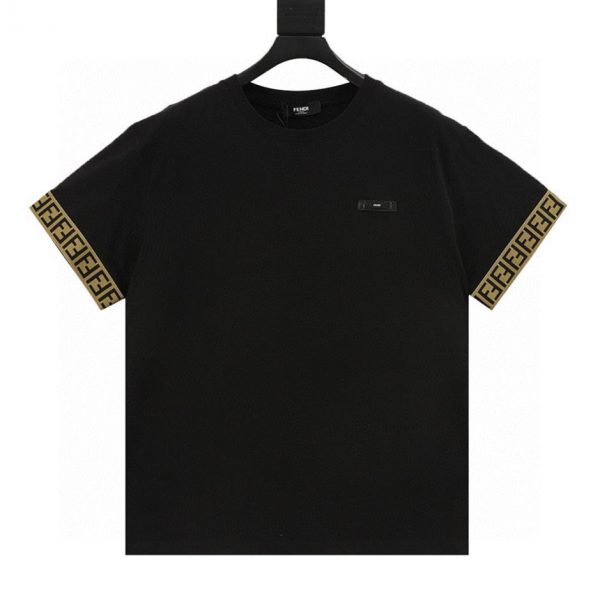 designer,replica,clothing,fake,1:1,lv,luxury,high quality FENDI Logo Webbing Short-Sleeve T-Shirt (5855)