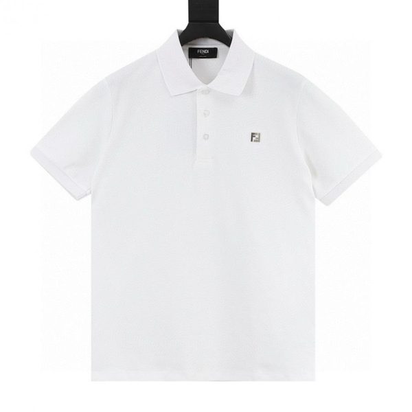 designer,replica,clothing,fake,1:1,lv,luxury,high quality Fendi Double F Metal Logo Short-Sleeve Polo Shirt (C915)