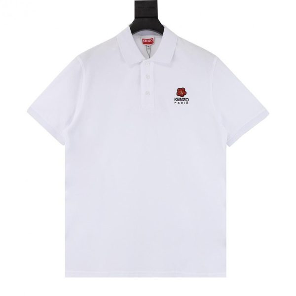 designer,replica,clothing,fake,1:1,lv,luxury,high quality KENZO short-sleeved polo shirt with embroidered begonia flower on the chest (58FB)