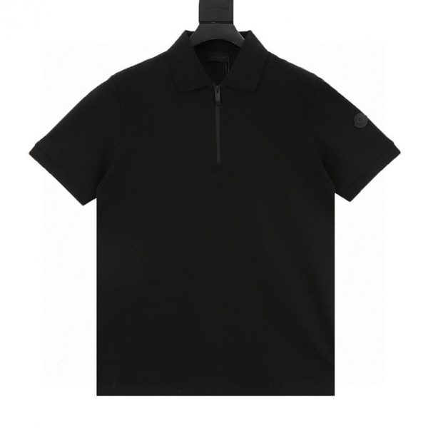 designer,replica,clothing,fake,1:1,lv,luxury,high quality Moncler Half-Zip Silicone Logo Short-Sleeve Polo Shirt (2D0D)