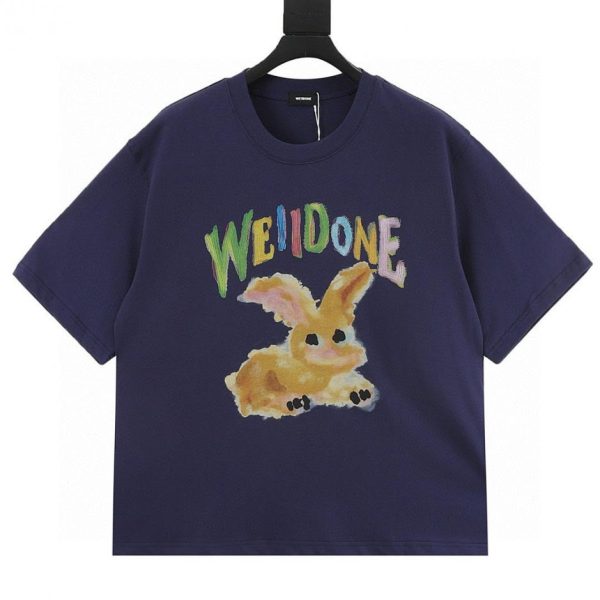 designer,replica,clothing,fake,1:1,lv,luxury,high quality WE11DONE Rainbow Graffiti Rabbit Print Short-Sleeve T-Shirt (587D)