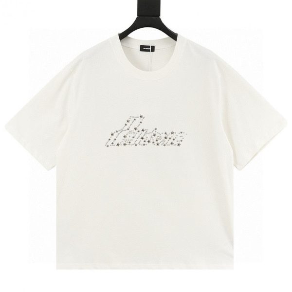 designer,replica,clothing,fake,1:1,lv,luxury,high quality WE11DONE Studded Star Letter Short-Sleeve T-Shirt in Black, White, and Navy (517F)