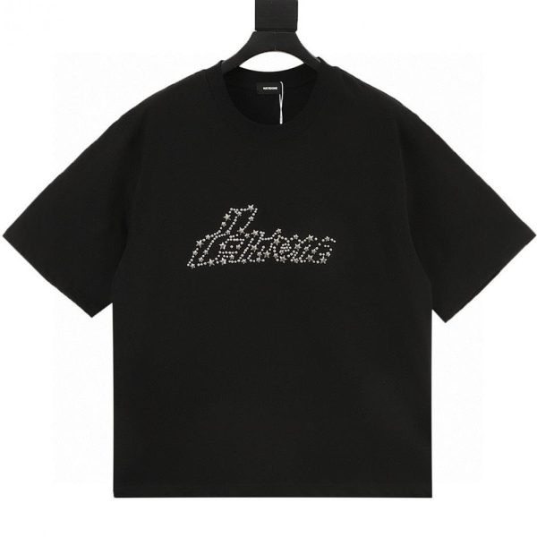designer,replica,clothing,fake,1:1,lv,luxury,high quality WE11DONE Studded Star Letter Short-Sleeve T-Shirt in Black, White, and Navy (8D3E)