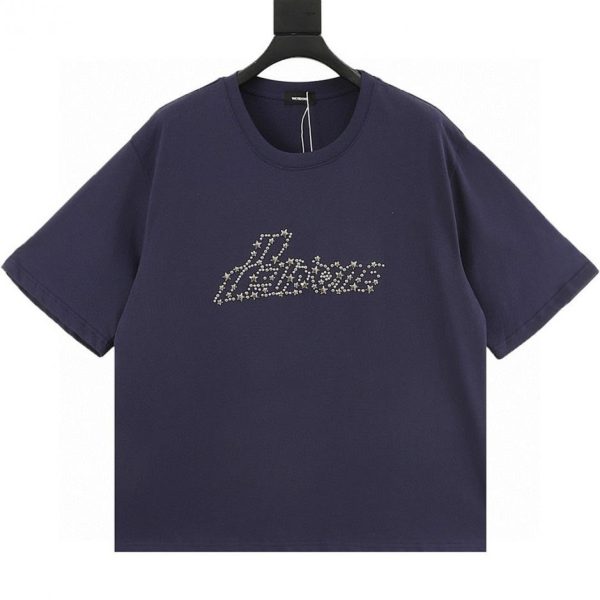 designer,replica,clothing,fake,1:1,lv,luxury,high quality WE11DONE Studded Star Letter Short-Sleeve T-Shirt in Black, White, and Navy (9A2A)