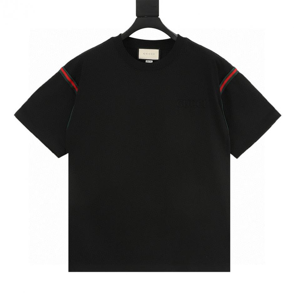 designer,replica,clothing,fake,1:1,lv,luxury,high quality GUCCI short-sleeved T-shirt with red and green embroidered logo on the shoulders and sleeves (8A5B) designer,replica,clothing,fake,1:1,lv,luxury,high quality GUCCI short-sleeved T-shirt with red and green embroidered logo on the shoulders and sleeves (8A5B)