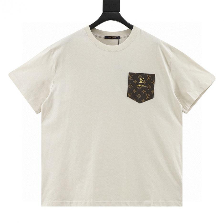 designer,replica,clothing,fake,1:1,lv,luxury,high quality Louis Vuitton monogrammed short-sleeved T-shirt with leather patch pocket for couples (B43F) designer,replica,clothing,fake,1:1,lv,luxury,high quality Louis Vuitton monogrammed short-sleeved T-shirt with leather patch pocket for couples (B43F)