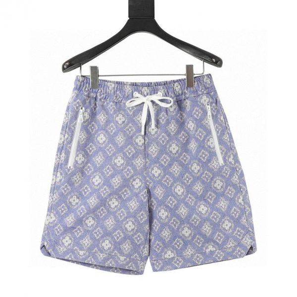 designer,replica,clothing,fake,1:1,lv,luxury,high quality Louis Vuitton monogram print zip-up shorts (DD64)