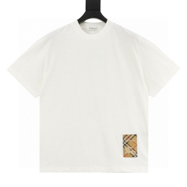 designer,replica,clothing,fake,1:1,lv,luxury,high quality Burberry serrated label short-sleeved T-shirt (9B7E)