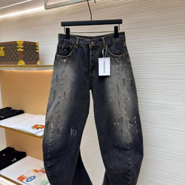 designer,replica,clothing,fake,1:1,lv,luxury,high quality Acne Studios Distressed Chiseled Wide-Leg Jeans (C1XMG)
