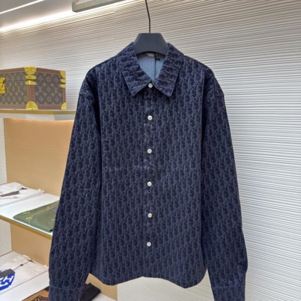designer,replica,clothing,fake,1:1,lv,luxury,high quality DIOR all-over print single-breasted shirt jacket with lapel (EN0NN)