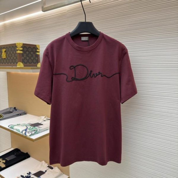 designer,replica,clothing,fake,1:1,lv,luxury,high quality Dior Satin Badge Crew Neck Short-Sleeve T-Shirt (6ETXK)