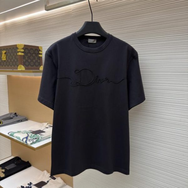 designer,replica,clothing,fake,1:1,lv,luxury,high quality Dior Satin Badge Crew Neck Short-Sleeve T-Shirt (XO048)