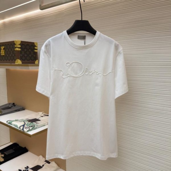 designer,replica,clothing,fake,1:1,lv,luxury,high quality Dior Satin Badge Crew Neck Short-Sleeve T-Shirt (Y5F9L)